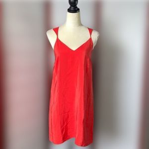 Amanda Uprichard 100% Silk Red Slip Dress. (Size: Small)